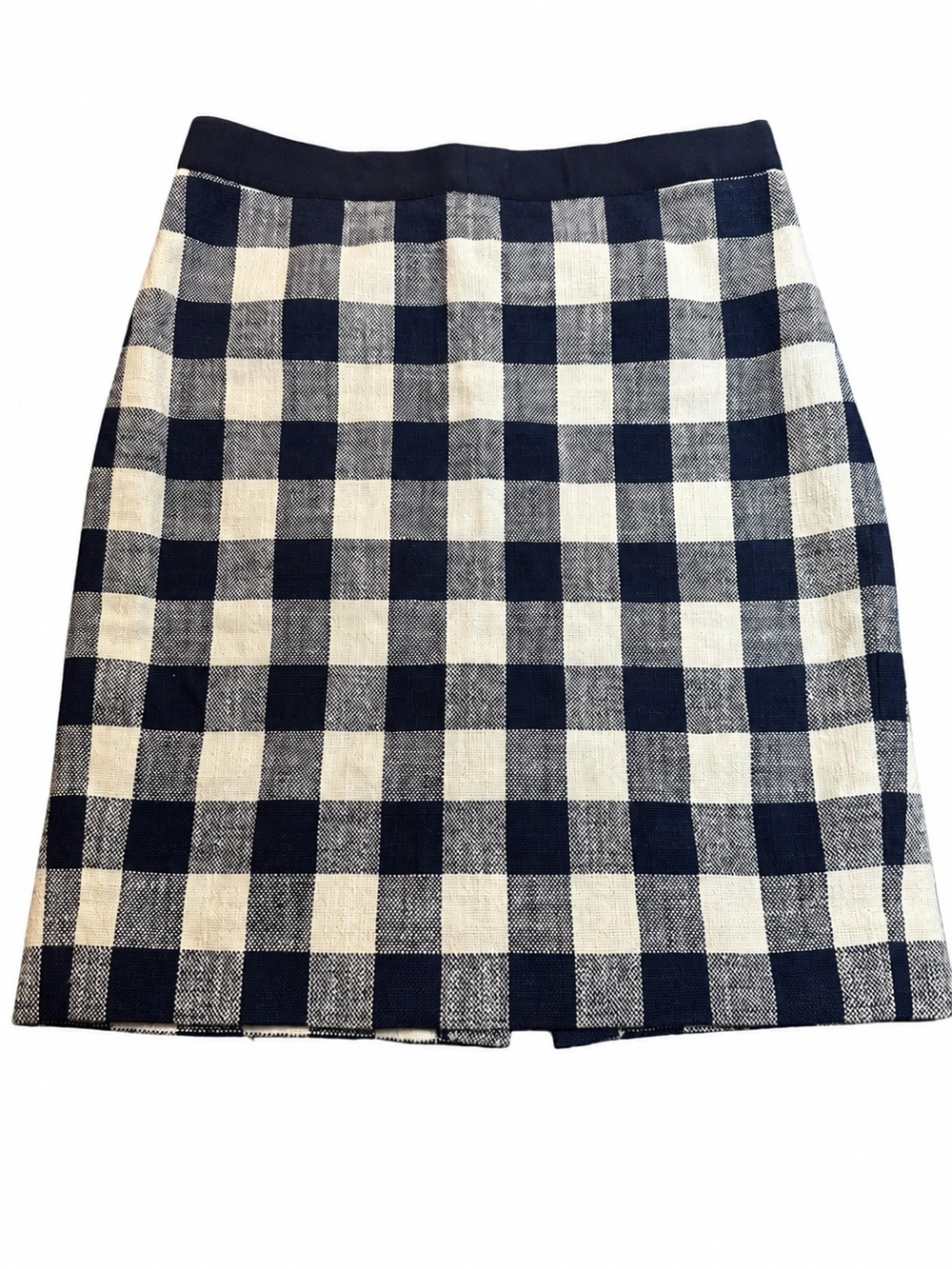 J. Crew The Pencil Skirt Size 2 Navy Ivory Heritage Plaid Old Money Classic